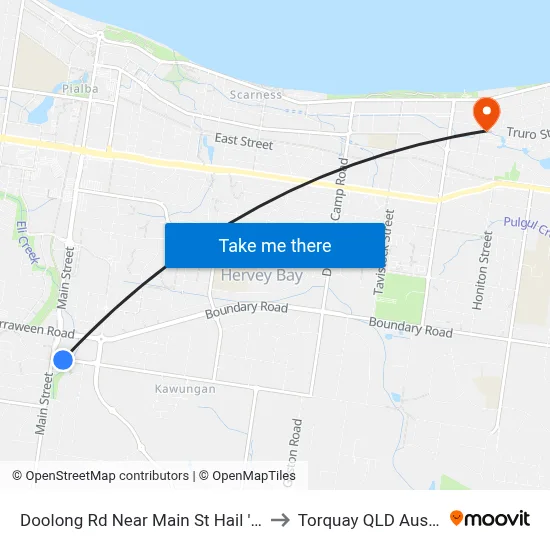 Doolong Rd Near Main St Hail 'N' Ride to Torquay QLD Australia map