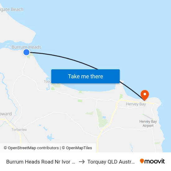 Burrum Heads Road Nr Ivor Drv to Torquay QLD Australia map