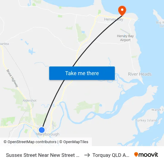 Sussex Street Near New Street Hail 'N' Ride to Torquay QLD Australia map
