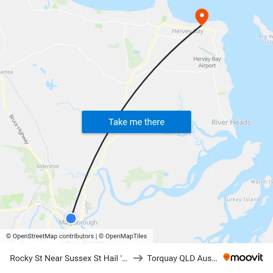 Rocky St Near Sussex St Hail 'N' Ride to Torquay QLD Australia map
