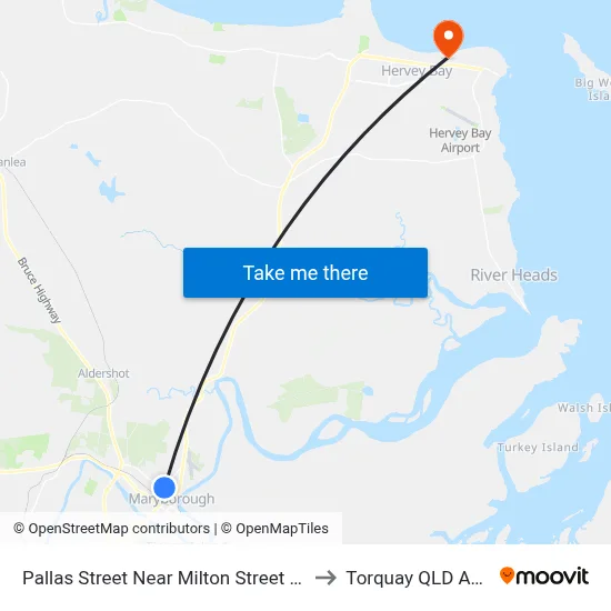 Pallas Street Near Milton Street Hail 'N' Ride to Torquay QLD Australia map