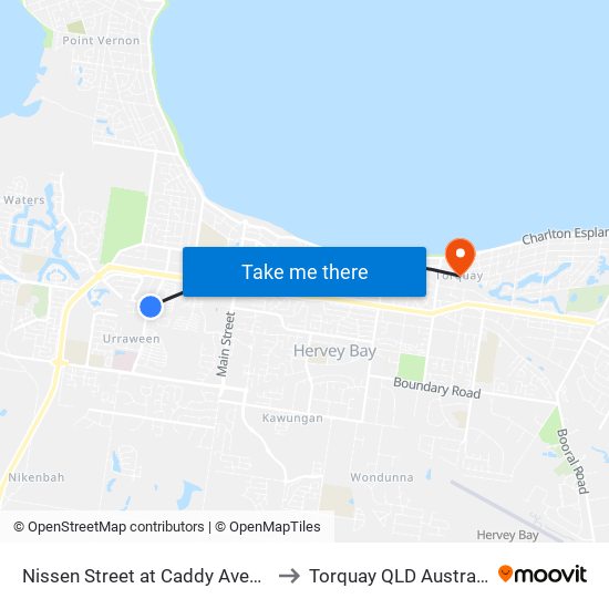 Nissen Street at Caddy Avenue to Torquay QLD Australia map