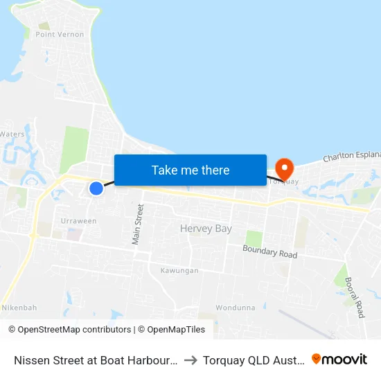 Nissen Street at Boat Harbour Drive to Torquay QLD Australia map