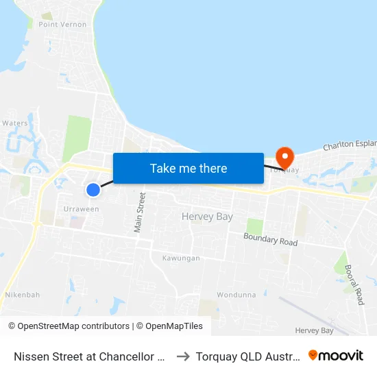 Nissen Street at Chancellor Drive to Torquay QLD Australia map