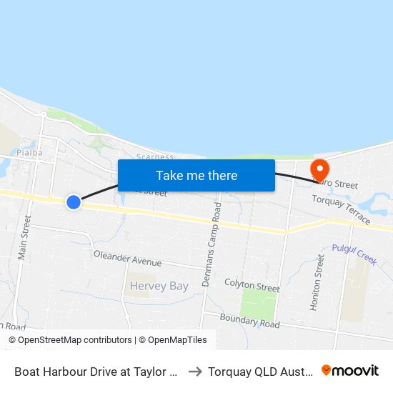 Boat Harbour Drive at Taylor Street to Torquay QLD Australia map