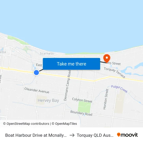 Boat Harbour Drive at Mcnally Street to Torquay QLD Australia map