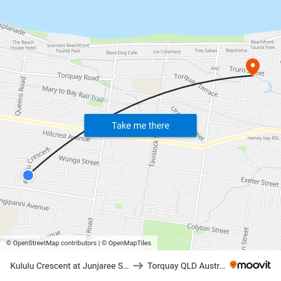 Kululu Crescent at Junjaree Street to Torquay QLD Australia map