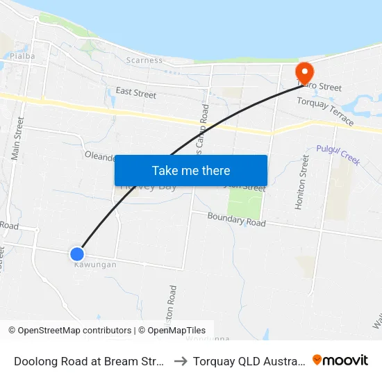 Doolong Road at Bream Street to Torquay QLD Australia map