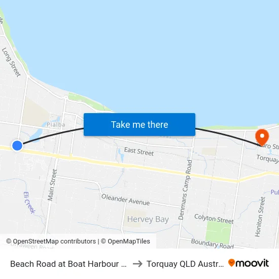 Beach Road at Boat Harbour Drive to Torquay QLD Australia map
