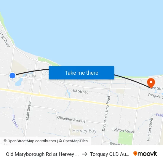 Old Maryborough Rd at Hervey Bay High to Torquay QLD Australia map