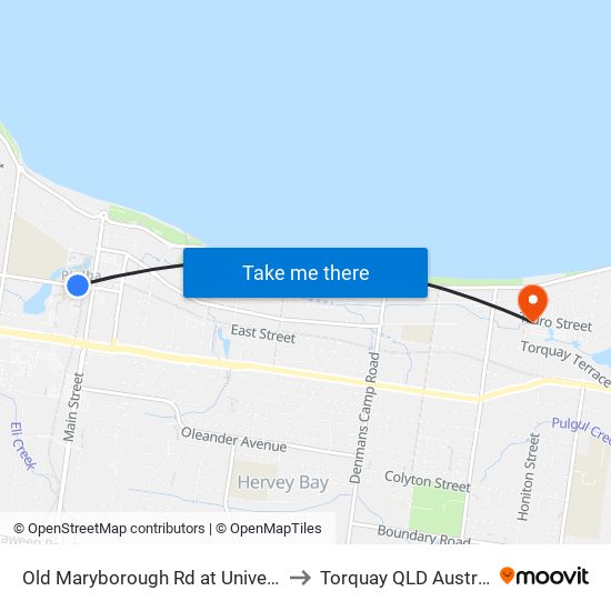 Old Maryborough Rd at University to Torquay QLD Australia map