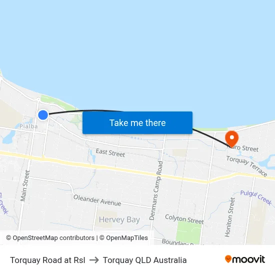 Torquay Road at Rsl to Torquay QLD Australia map