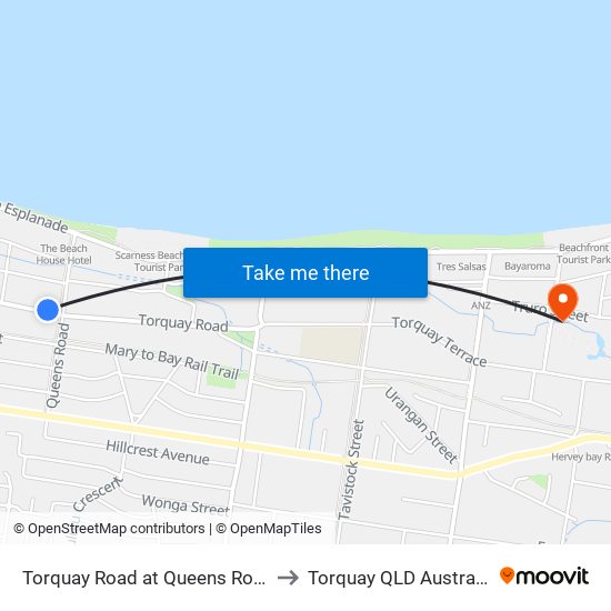 Torquay Road at Queens Road to Torquay QLD Australia map