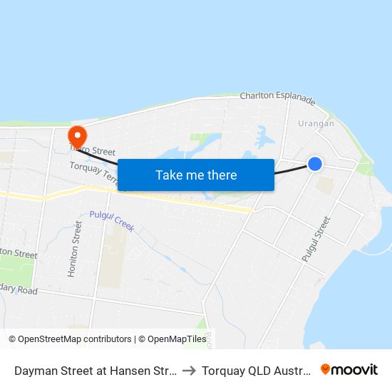 Dayman Street at Hansen Street to Torquay QLD Australia map