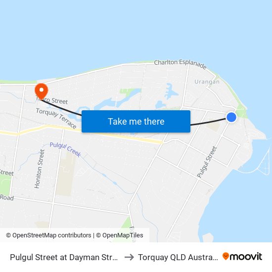 Pulgul Street at Dayman Street to Torquay QLD Australia map