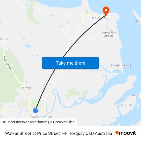 Walker Street at Price Street to Torquay QLD Australia map