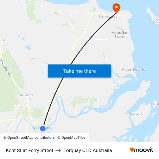 Kent St at Ferry Street to Torquay QLD Australia map