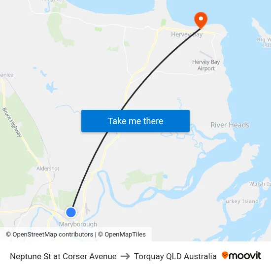 Neptune St at Corser Avenue to Torquay QLD Australia map
