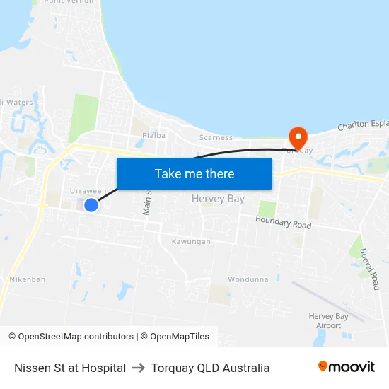 Nissen St at Hospital to Torquay QLD Australia map