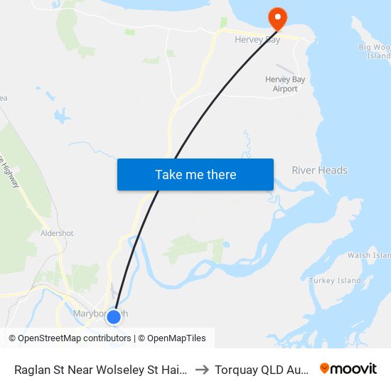 Raglan St Near Wolseley St Hail 'N' Ride to Torquay QLD Australia map