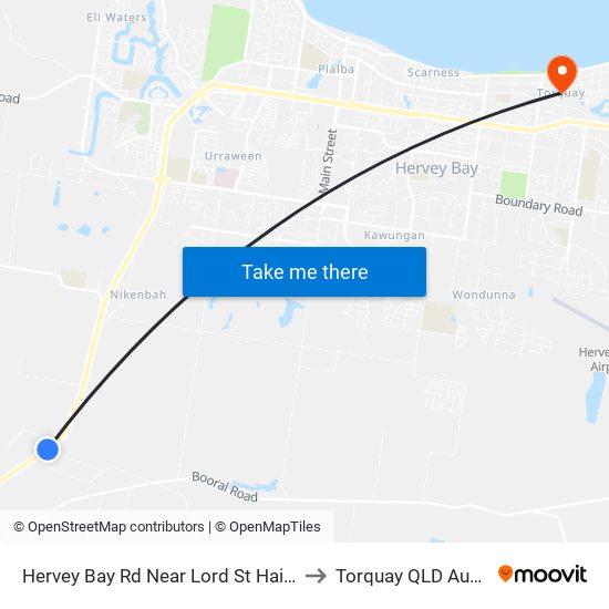 Hervey Bay Rd Near Lord St Hail 'N' Ride to Torquay QLD Australia map