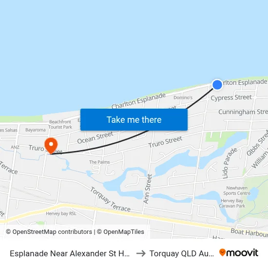 Esplanade Near Alexander St Hail 'N' Ride to Torquay QLD Australia map