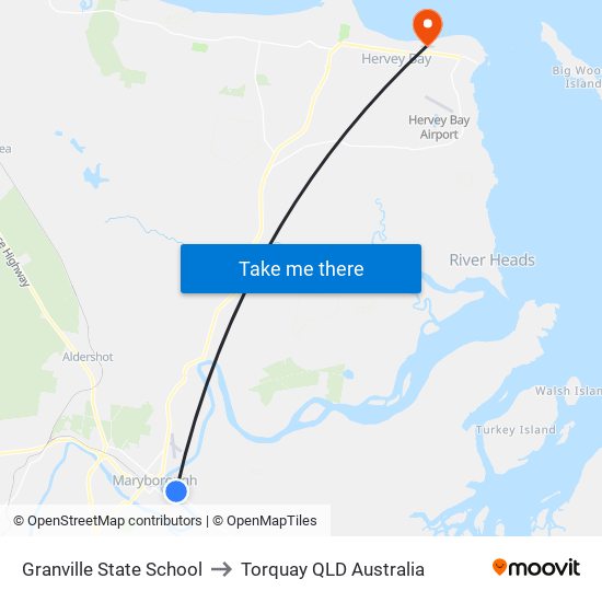 Granville State School to Torquay QLD Australia map