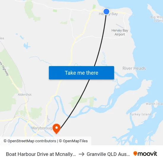 Boat Harbour Drive at Mcnally Street to Granville QLD Australia map