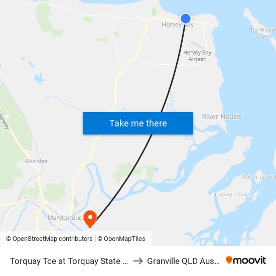 Torquay Tce at Torquay State School to Granville QLD Australia map