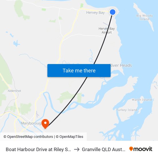 Boat Harbour Drive at Riley Street to Granville QLD Australia map