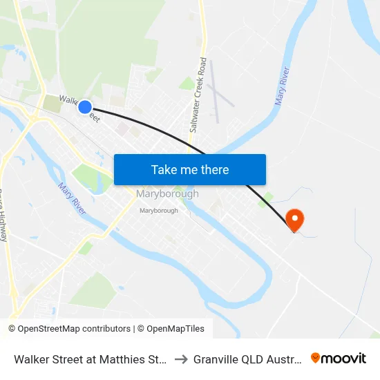 Walker Street at Matthies Street to Granville QLD Australia map