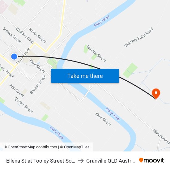 Ellena St at Tooley Street South to Granville QLD Australia map