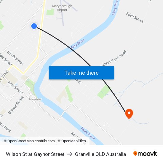 Wilson St at Gaynor Street to Granville QLD Australia map