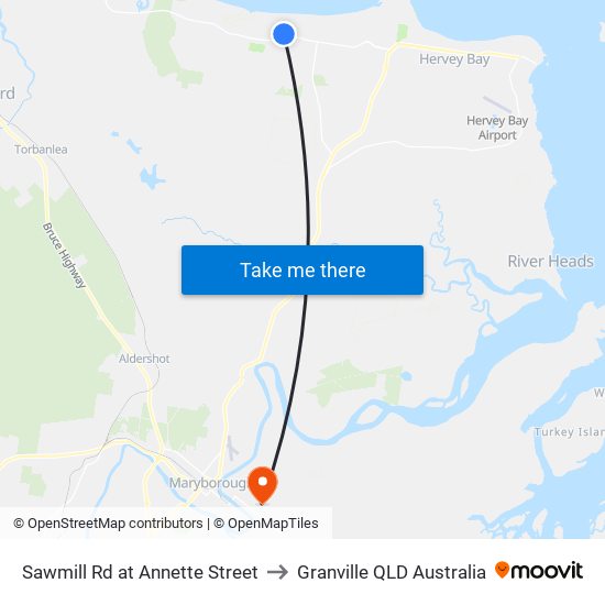 Sawmill Rd at Annette Street to Granville QLD Australia map