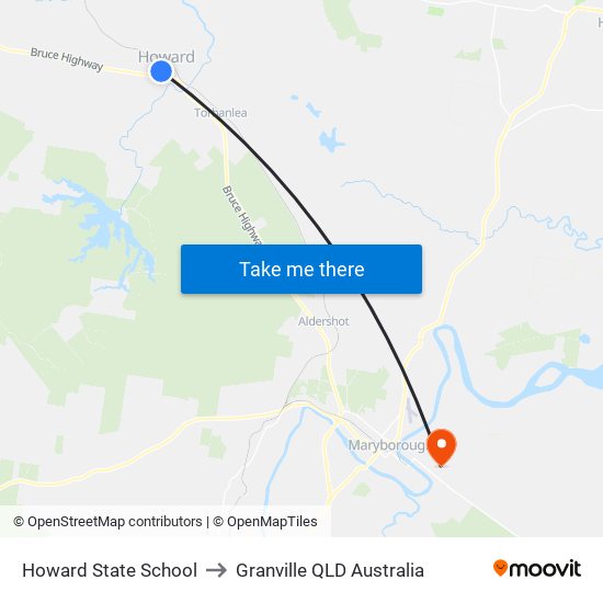 Howard State School to Granville QLD Australia map