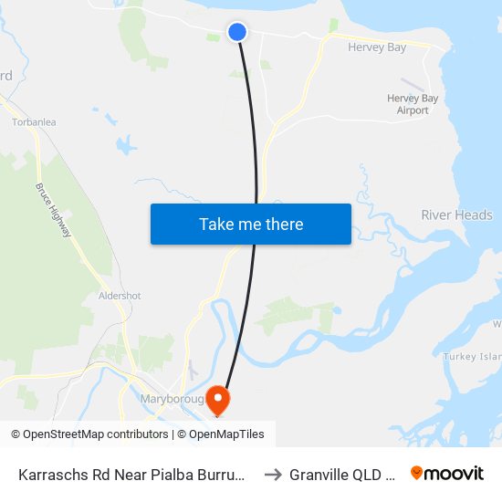 Karraschs Rd Near Pialba Burrum Heads Rd Hnr to Granville QLD Australia map