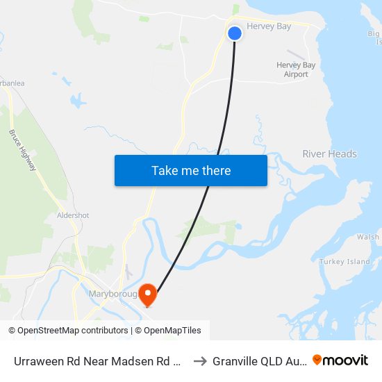 Urraween Rd Near Madsen Rd Hail 'N' Ride to Granville QLD Australia map