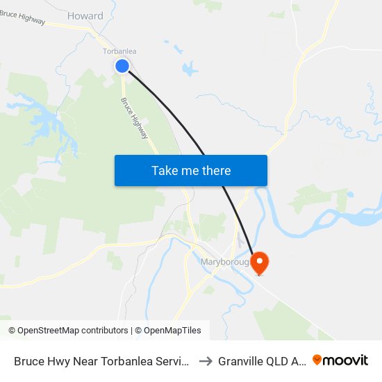 Bruce Hwy Near Torbanlea Service Station Hnr to Granville QLD Australia map