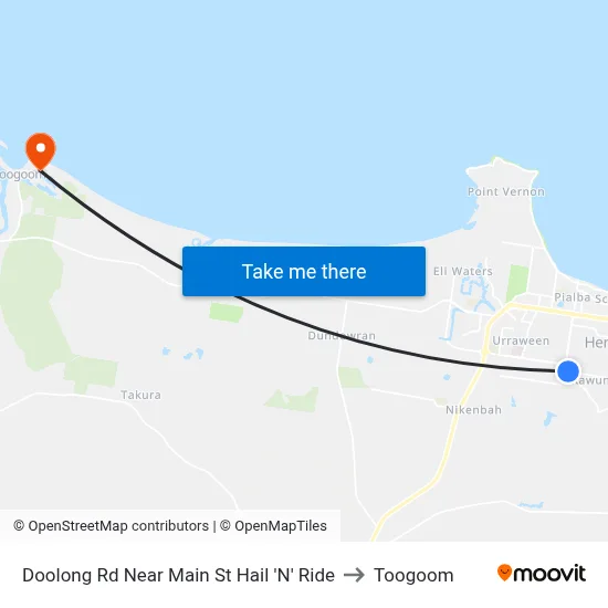 Doolong Rd Near Main St Hail 'N' Ride to Toogoom map