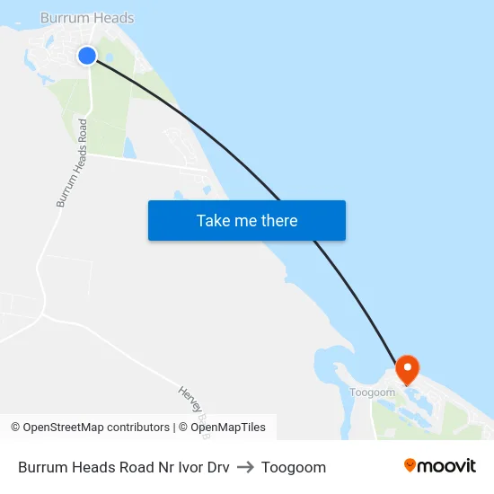 Burrum Heads Road Nr Ivor Drv to Toogoom map