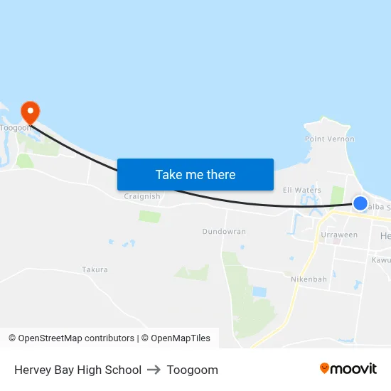 Hervey Bay High School to Toogoom map