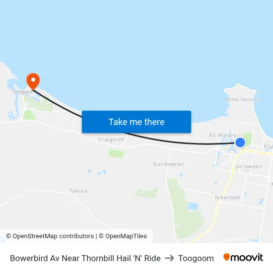Bowerbird Av Near Thornbill Hail 'N' Ride to Toogoom map