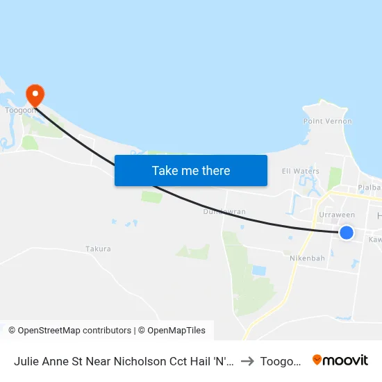 Julie Anne St Near Nicholson Cct Hail 'N' Ride to Toogoom map