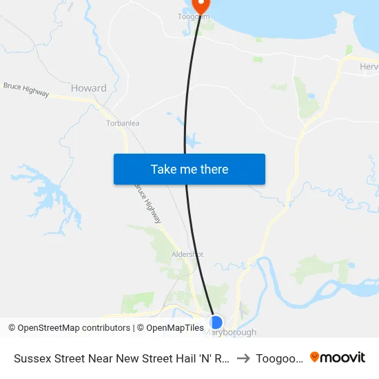 Sussex Street Near New Street Hail 'N' Ride to Toogoom map