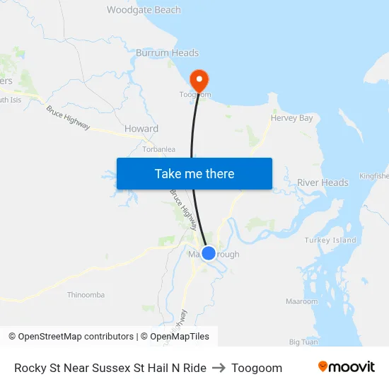 Rocky St Near Sussex St Hail N Ride to Toogoom map