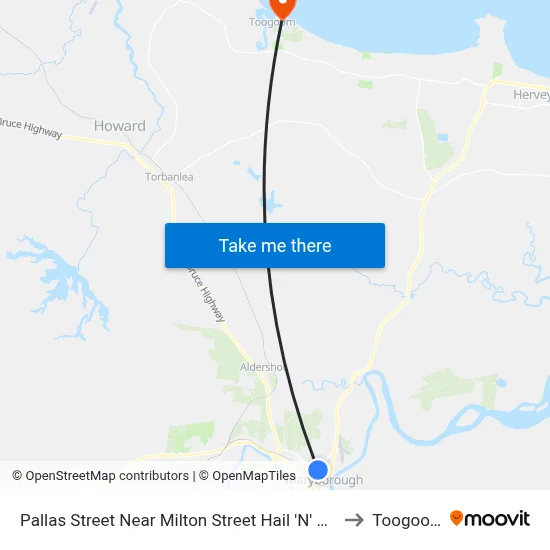 Pallas Street Near Milton Street Hail 'N' Ride to Toogoom map