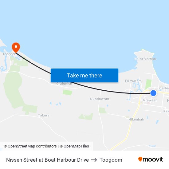 Nissen Street at Boat Harbour Drive to Toogoom map