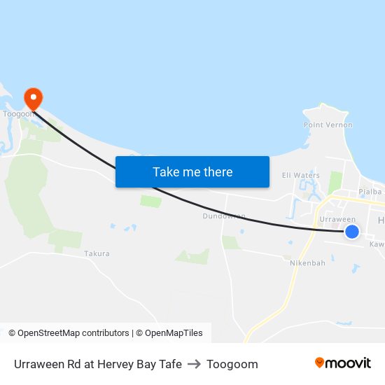 Urraween Rd at Hervey Bay Tafe to Toogoom map