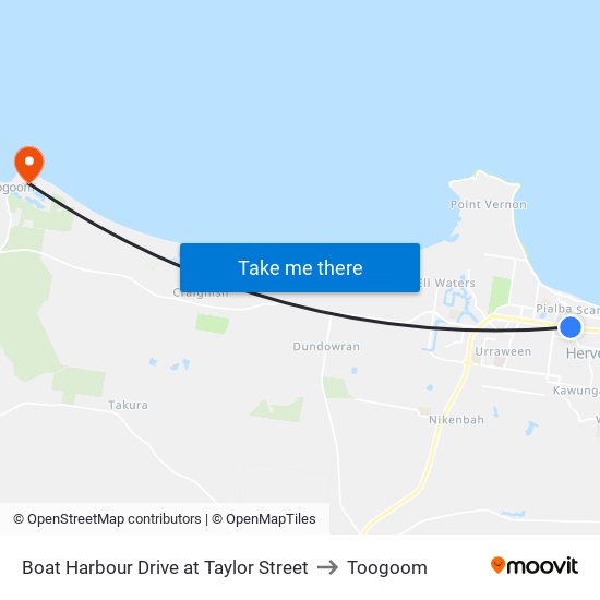 Boat Harbour Drive at Taylor Street to Toogoom map