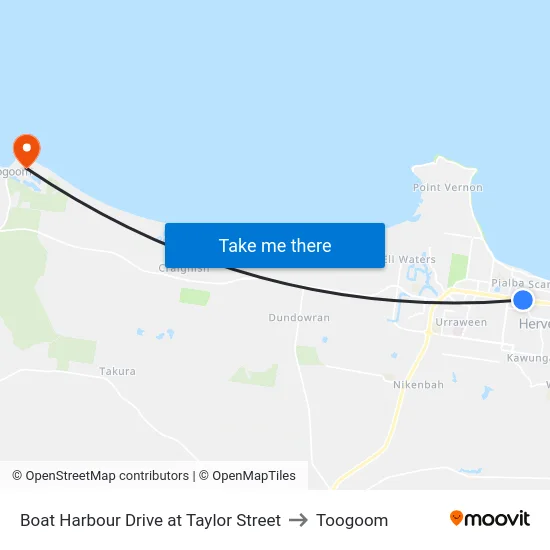 Boat Harbour Drive at Taylor Street to Toogoom map
